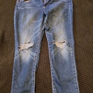 Charlotte Russe Distressed Blue Skinny Jeans